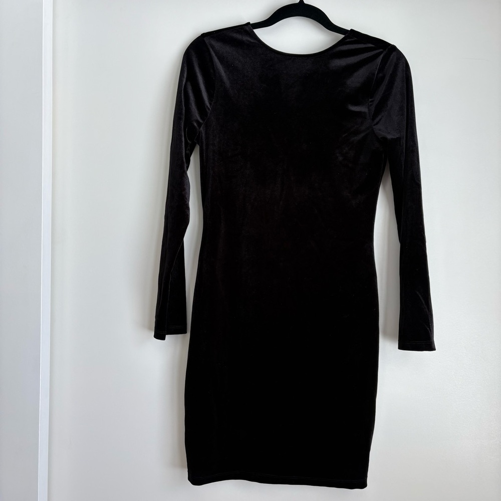 Nine West Black Velvet Long Sleeve Dress Size M